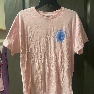Gildan Light Pink Tee with Blue Graphic